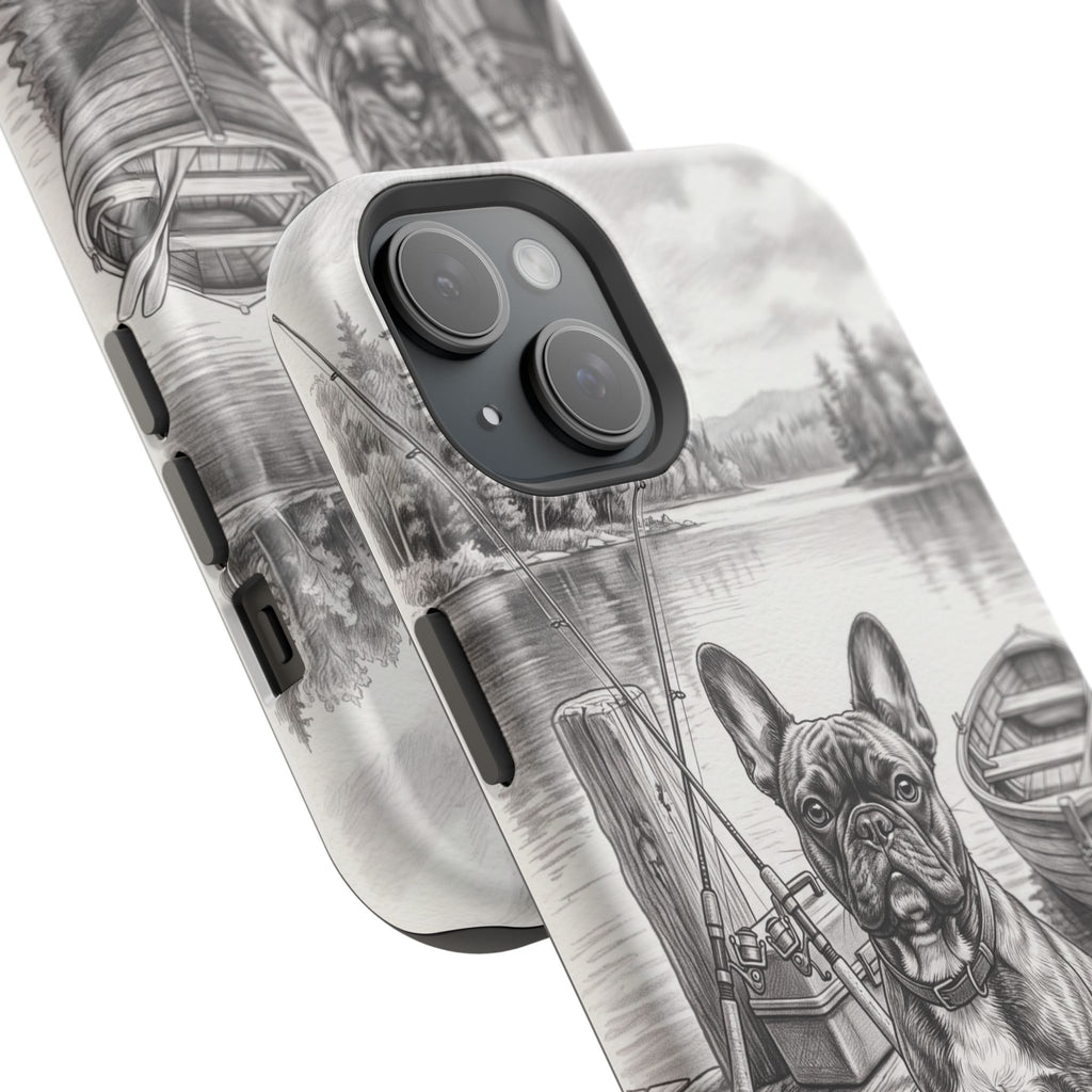 Personalized French Bulldog Lakeside Dock Phone Case — Wireless Charging Cover