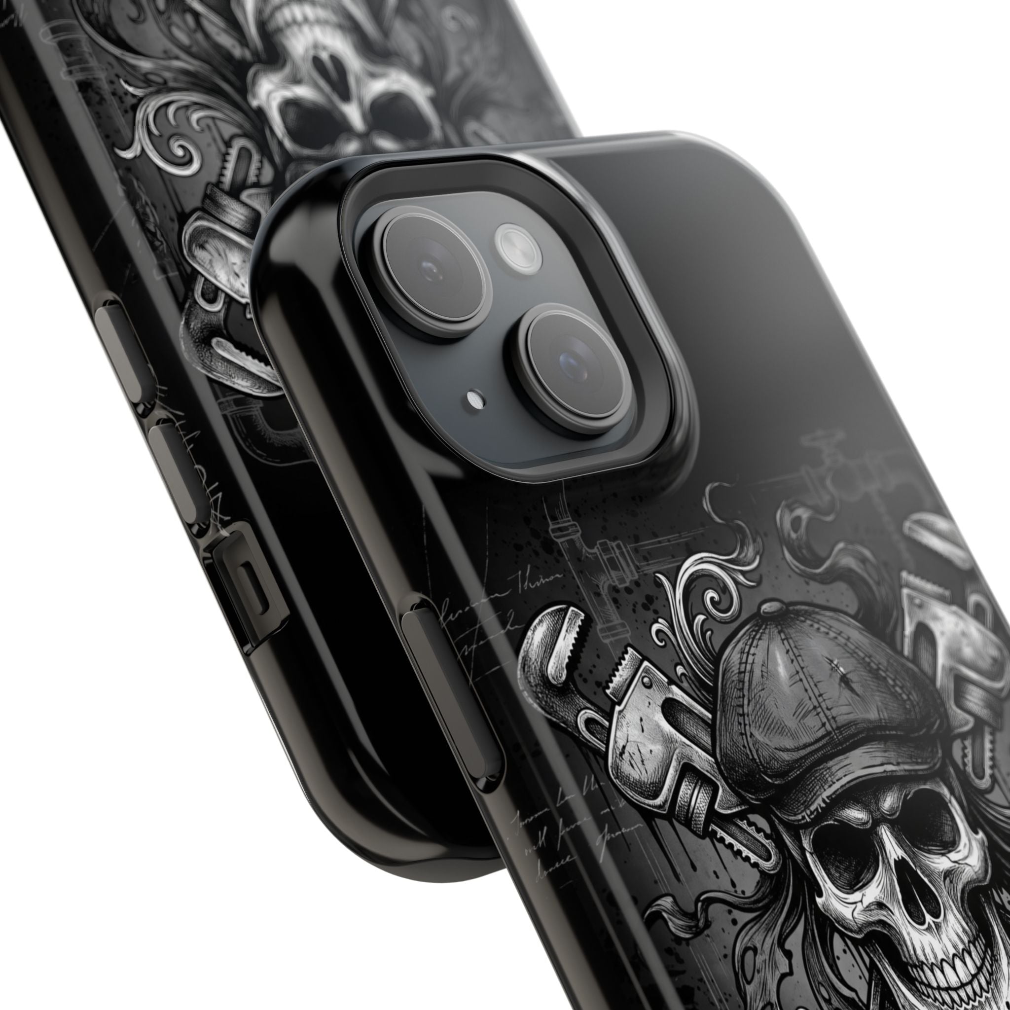 Skull & Wrenches Plumber Phone Case — Wireless Charging Cover