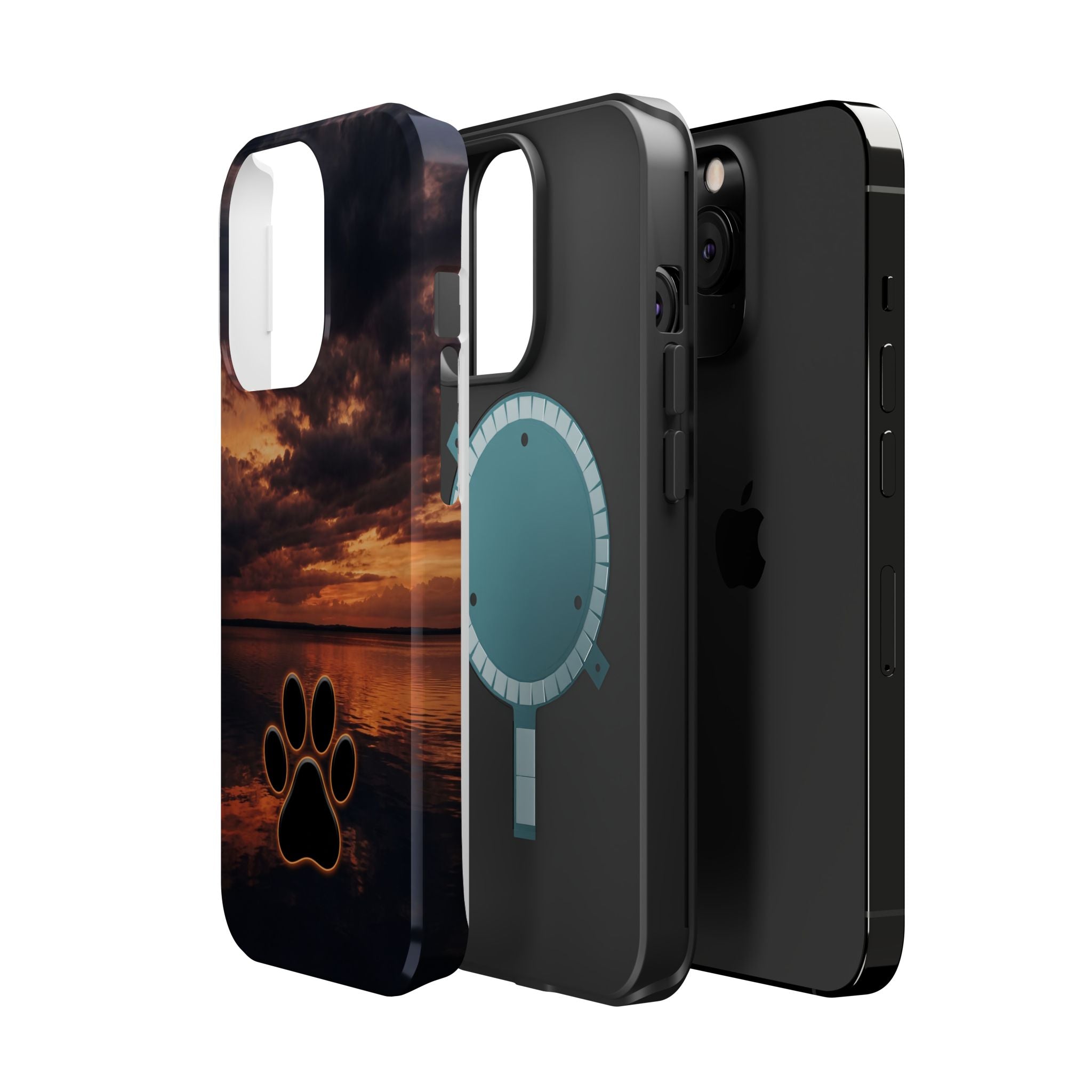 Paw Sunset Magnetic Impact-Resistant Phone Case for iPhone and Samsung Galaxy series