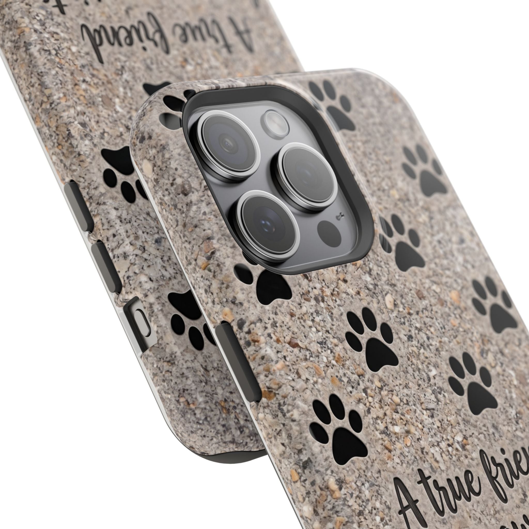 A True Friend Leaves Paw Prints Phone Case — Impact-Resistant Wireless Charging Cover