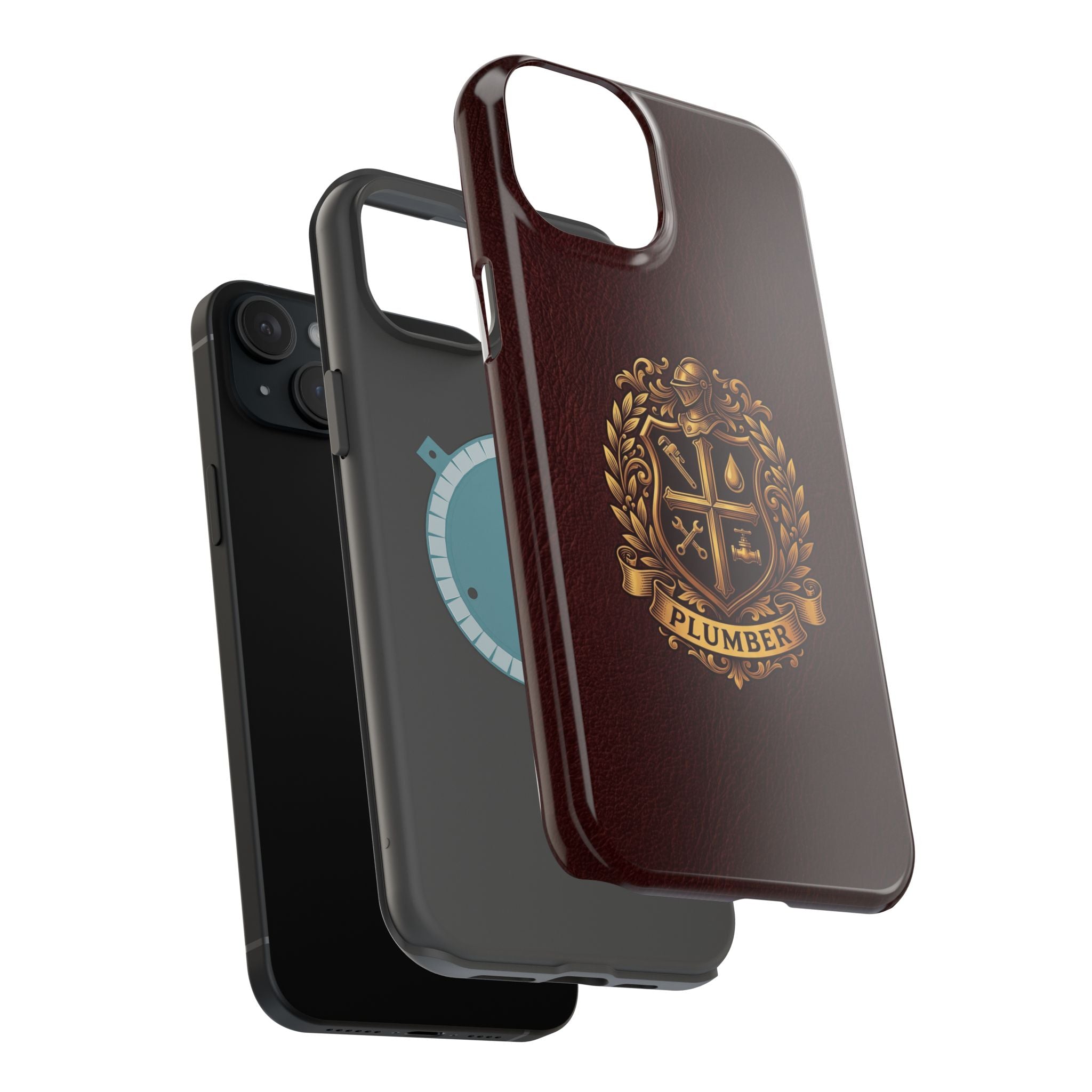 Plumber Crest Phone Case — Heraldic Shield Design Wireless Charging Cover