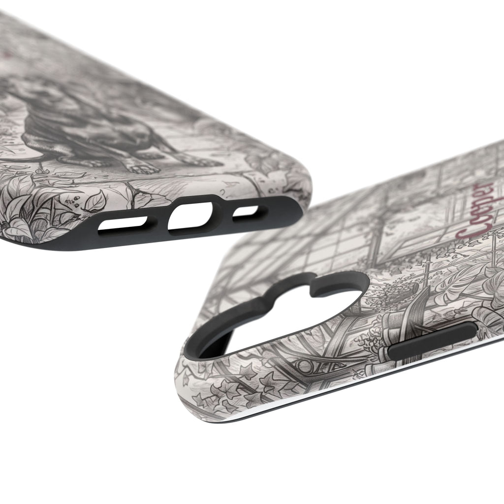 Personalized Dachshund Vintage Greenhouse Phone Case — Wireless Charging Cover