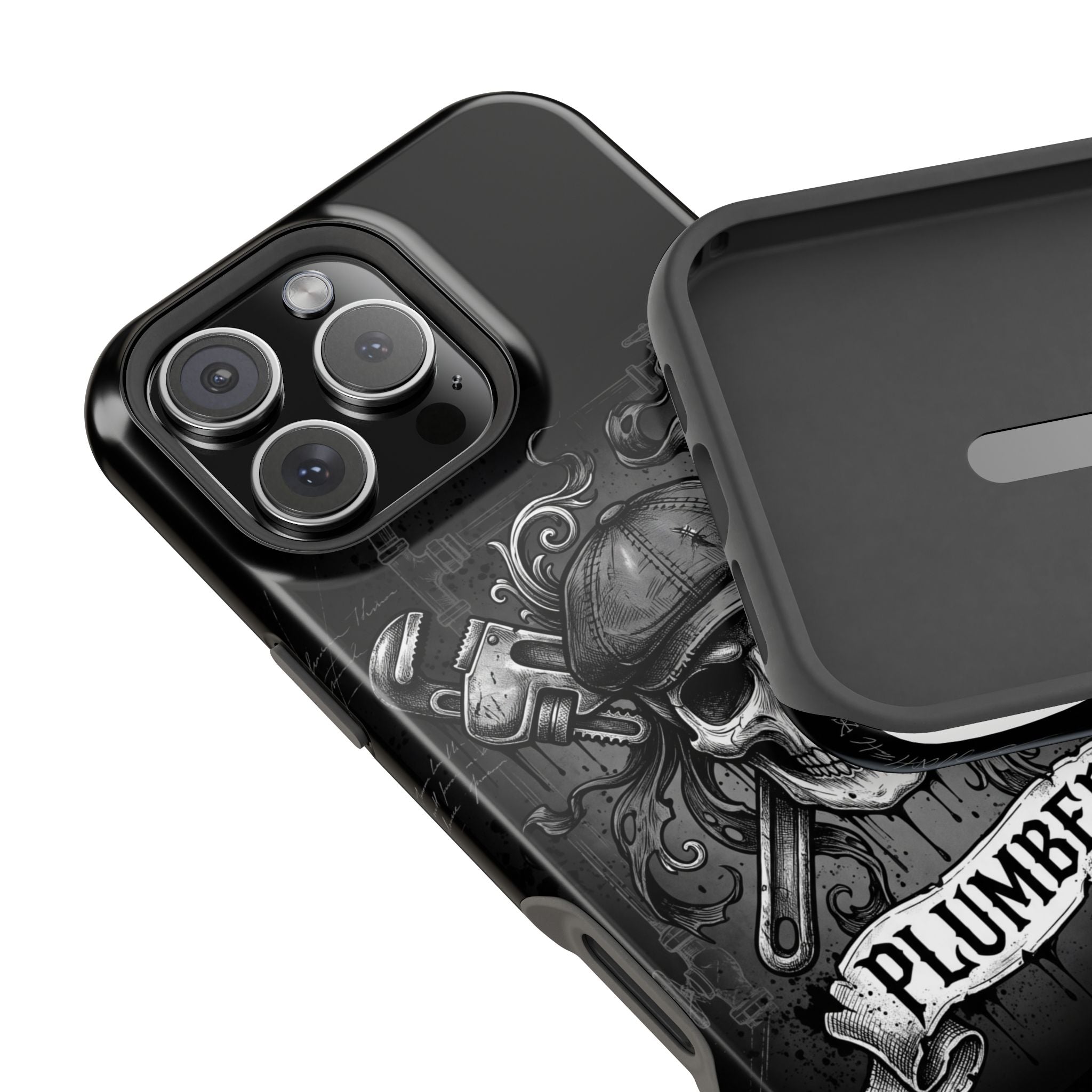 Skull & Wrenches Plumber Phone Case — Wireless Charging Cover