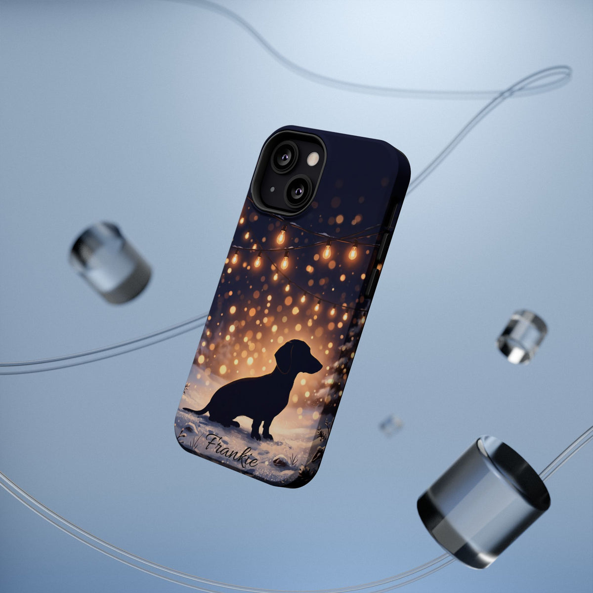 Personalized Dachshund Golden Sparks Phone Case — Wireless Charging Cover