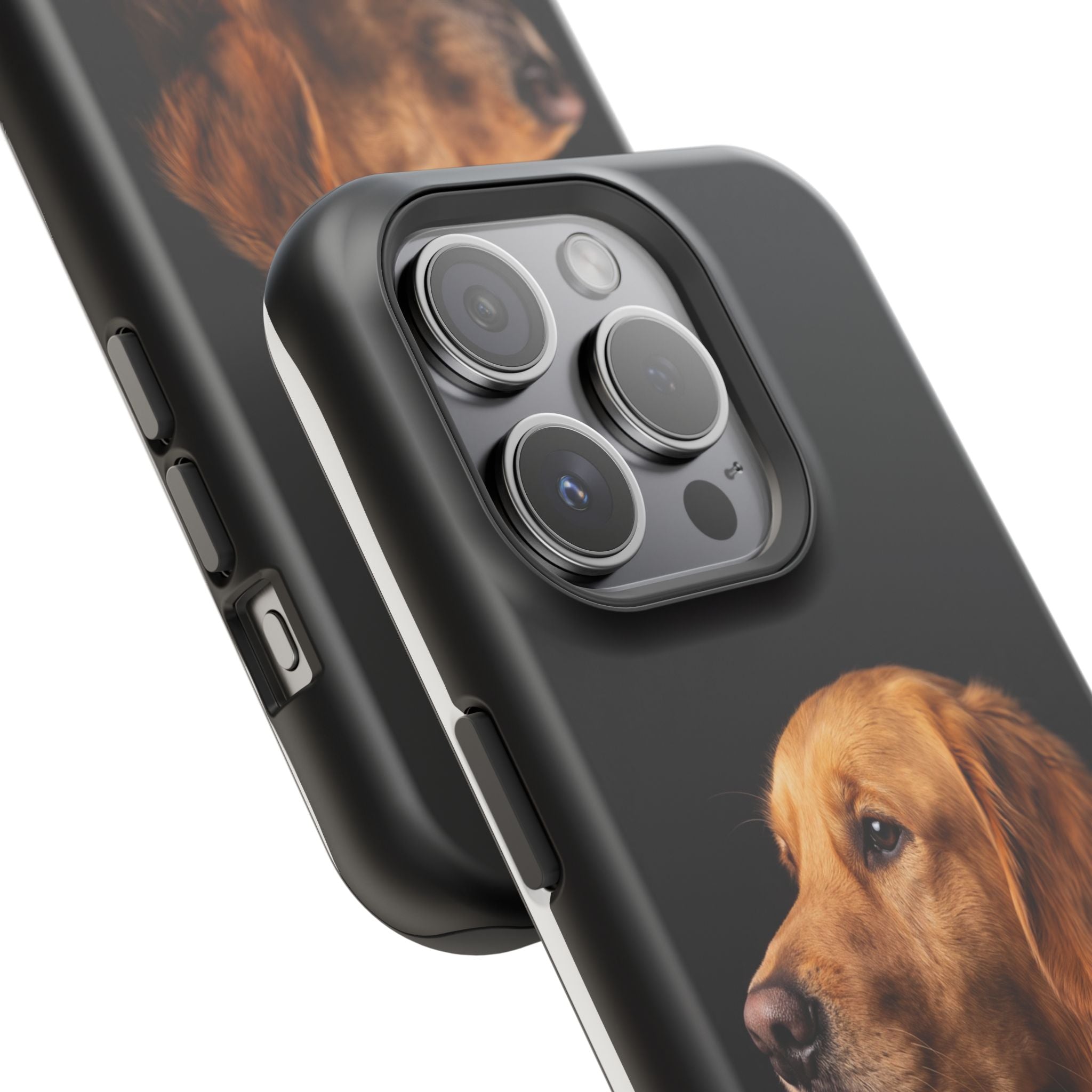Golden Retriever Portrait Phone Case — Impact-Resistant Wireless Charging Cover