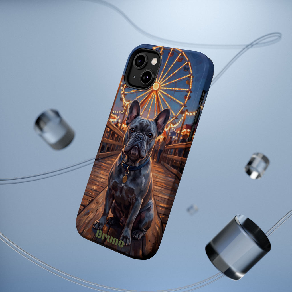 Personalized French Bulldog Pier Lights Phone Case — Wireless Charging Cover