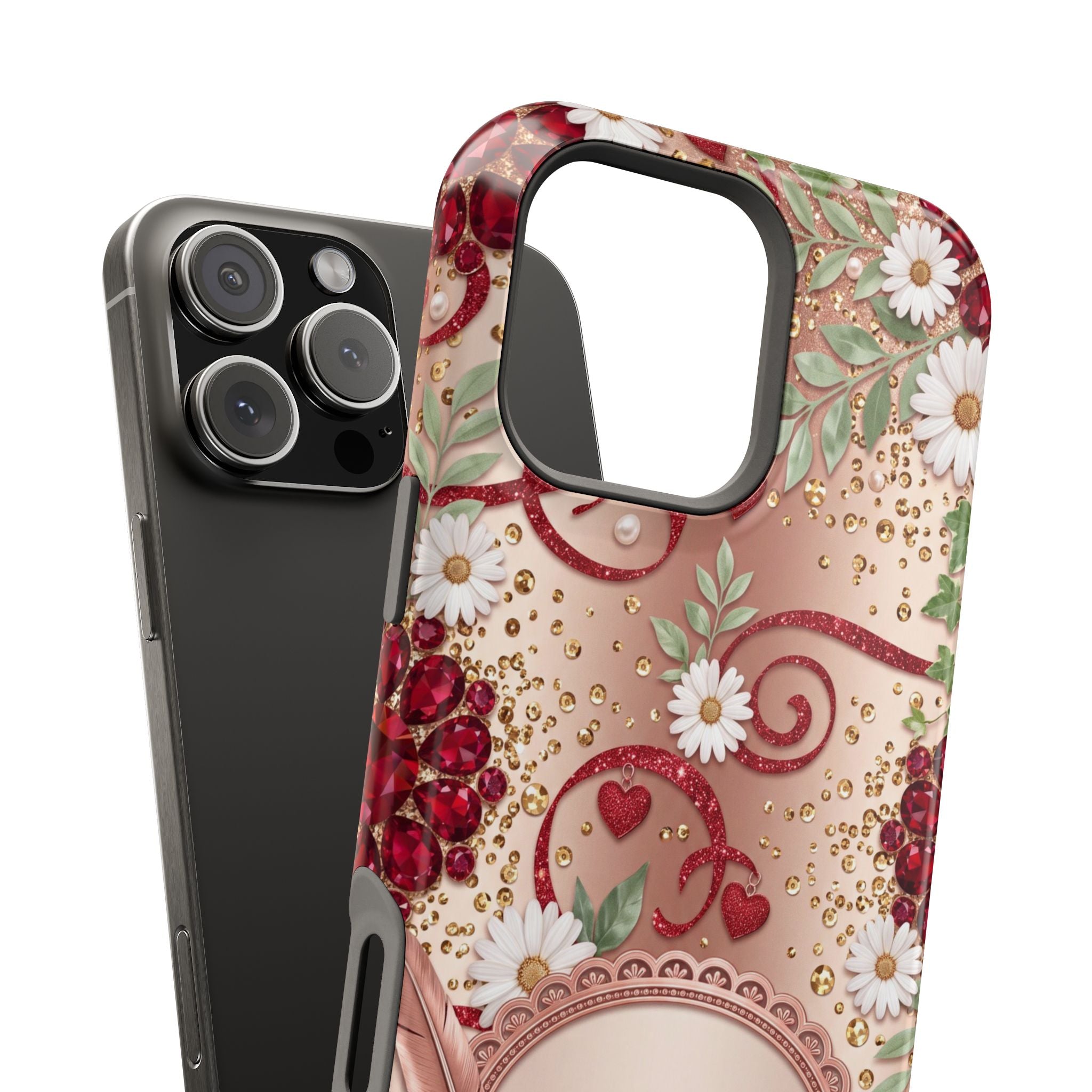 Personalized Vintage Floral Teacher Phone Case — Wireless Charging Cover