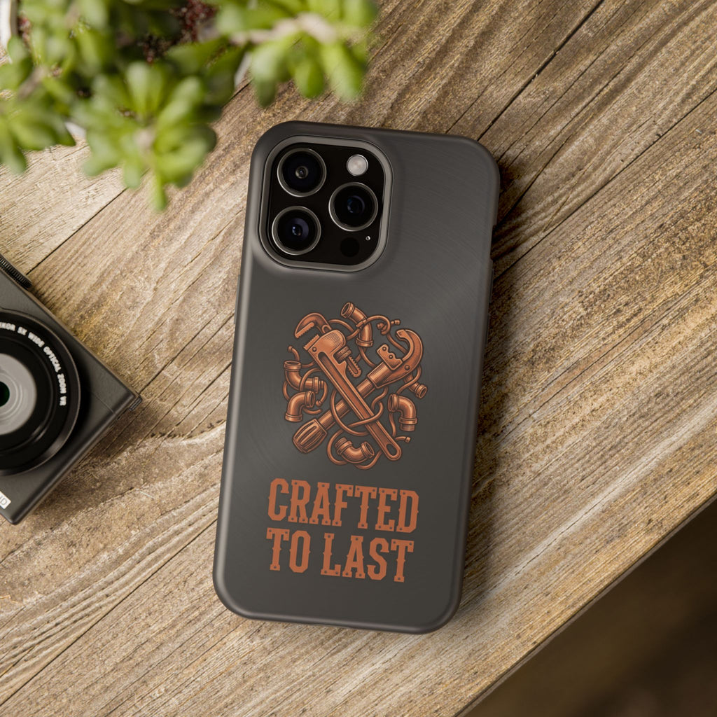 Crafted to Last Phone Case — Crossed Wrenches Wireless Charging Cover