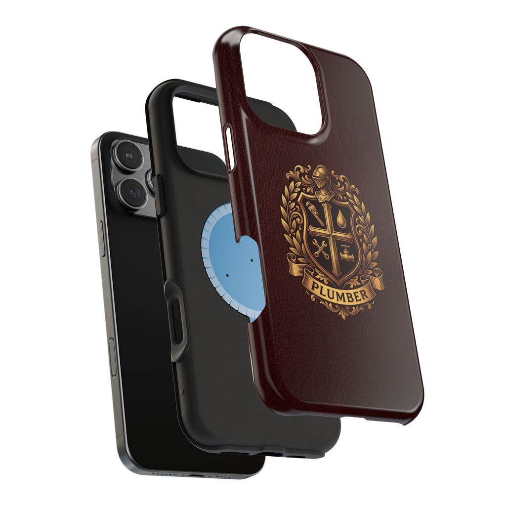 Plumber Crest Phone Case — Heraldic Shield Design Wireless Charging Cover