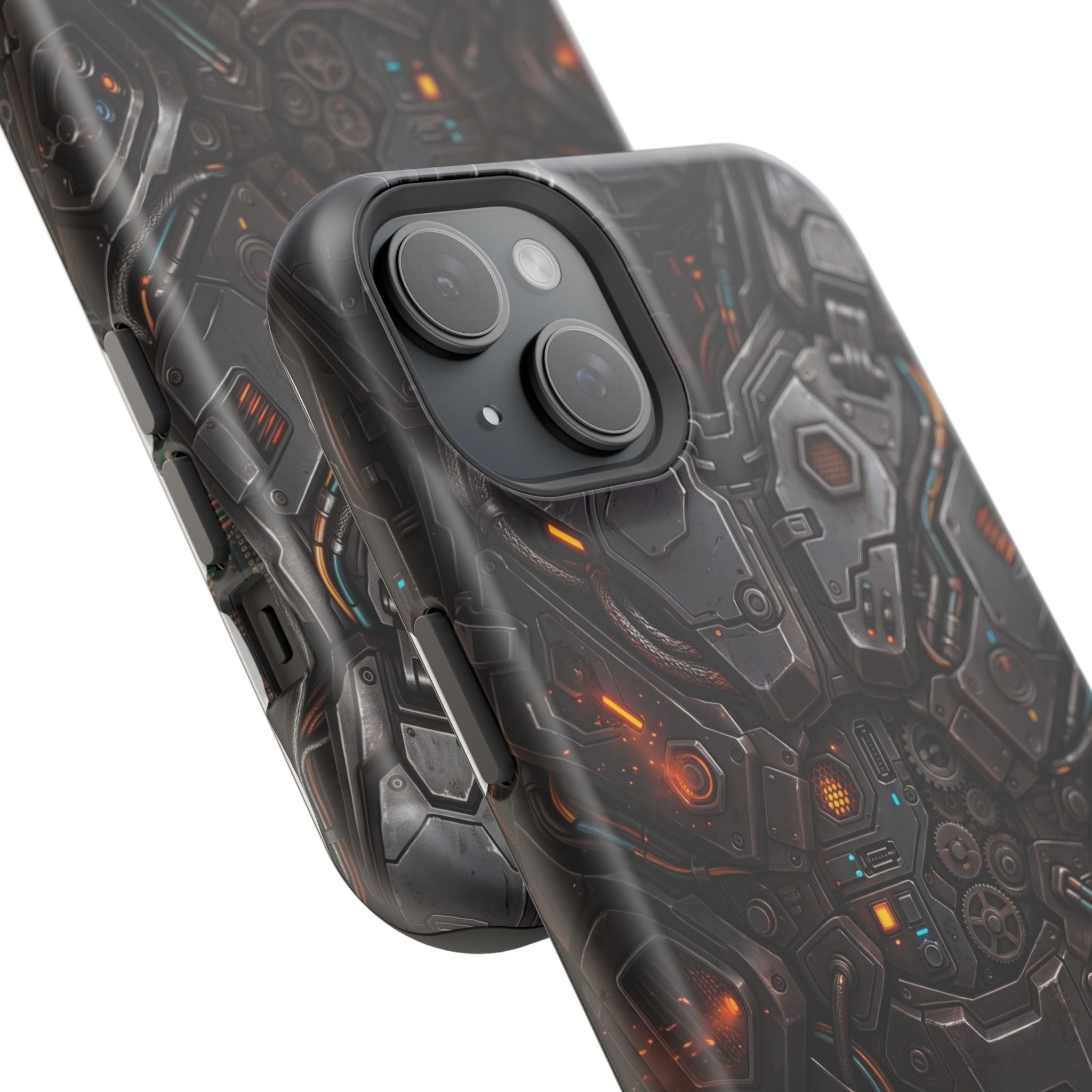 Mech Armor Phone Case — Industrial Circuit Wireless Charging Cover