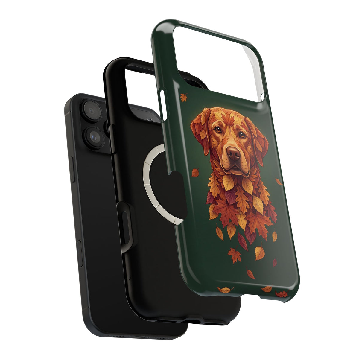 Autumn Leaves Labrador Phone Case — Tough Magnetic Case with Wireless Charging