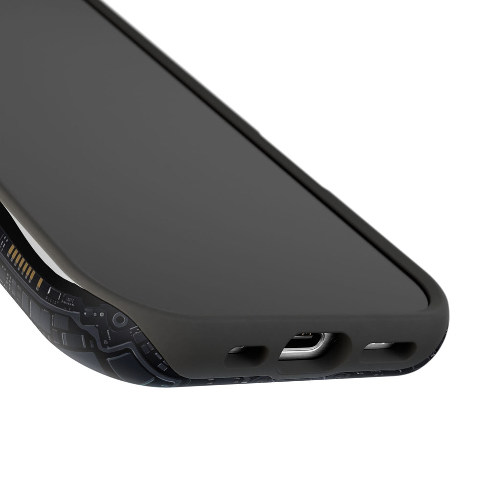 Cyan Bolt Electrician Phone Case — Electric Circuit Wireless Charging Cover