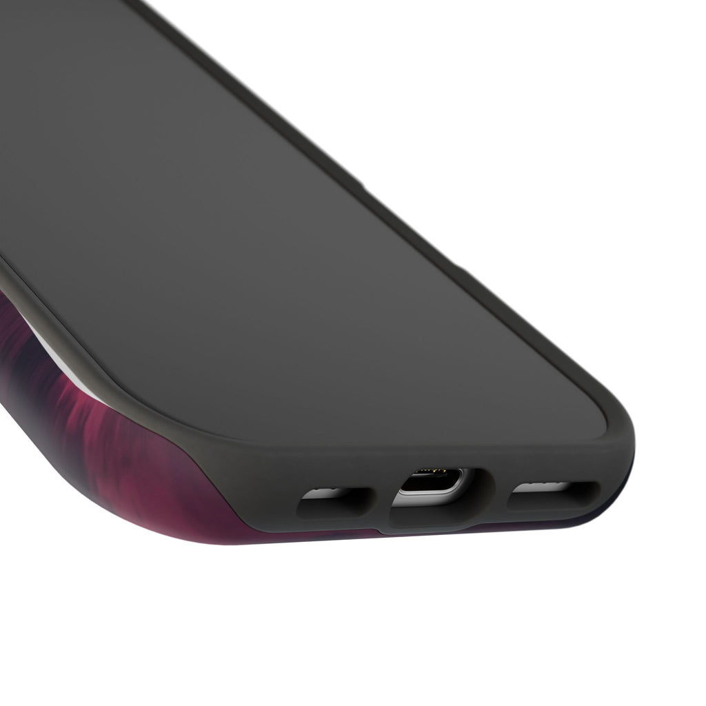 iPhone & Samsung Magnetic Impact-Resistant Phone Case — Pink Twilight Cloud with Paw Print