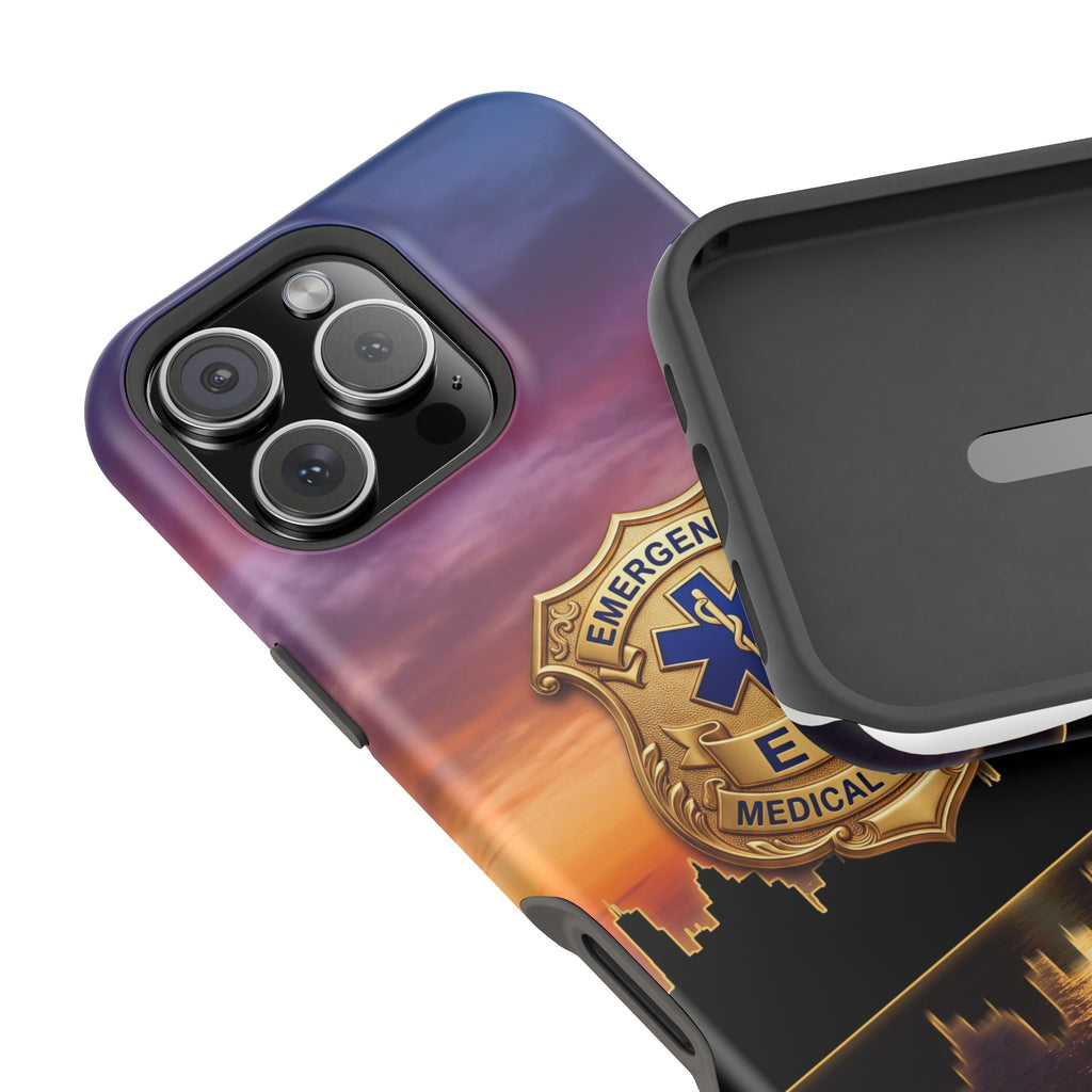 EMS Badge Sunset Skyline Phone Case — Magnetic Wireless Charging Cover