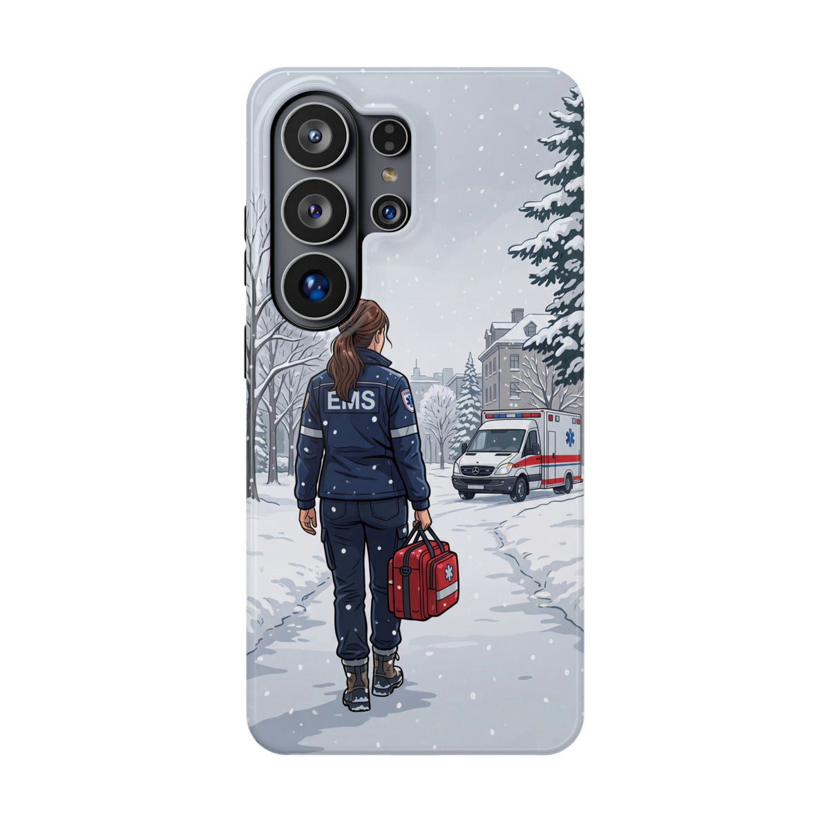 Paramedic/EMT Winter Phone Case — Magnetic Wireless Charging Cover