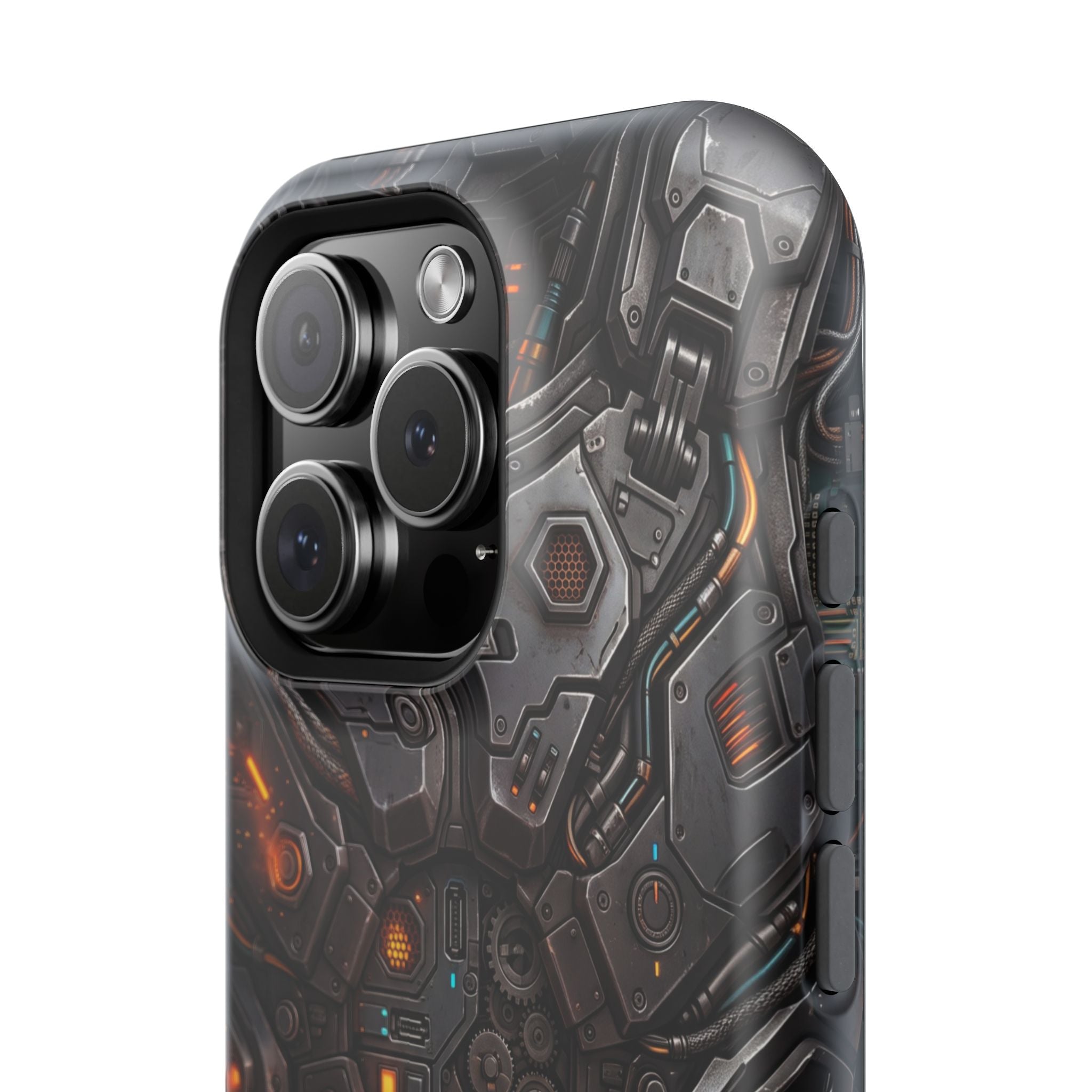 Mech Armor Phone Case — Industrial Circuit Wireless Charging Cover