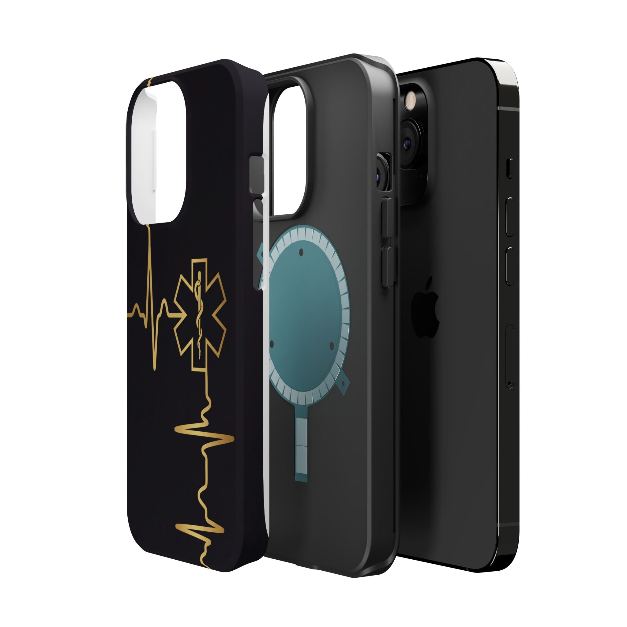 Paramedic/EMT Heartbeat Line Phone Case — Magnetic Wireless Charging Cover