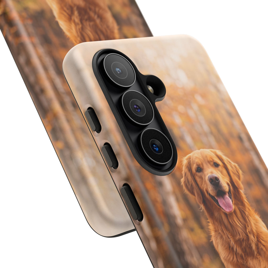 Golden Retriever Autumn Forest Phone Case | Happy Dog in Fall Foliage | Samsung & iPhone
