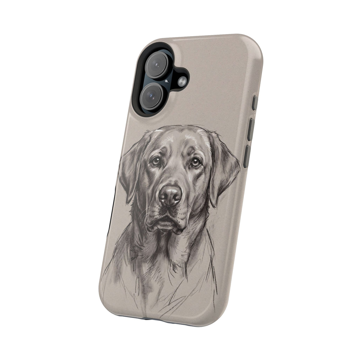 Charcoal Sketch Labrador Phone Case — Tough Magnetic Case with Wireless Charging