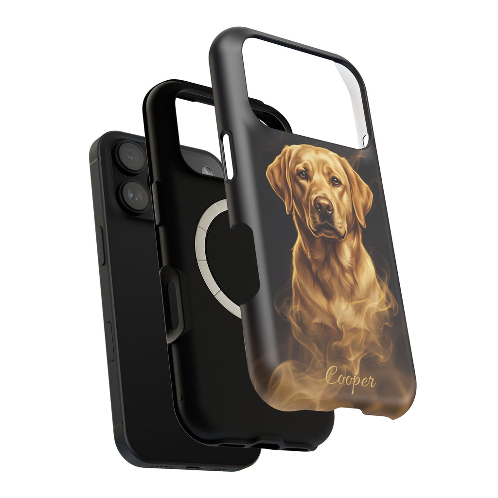 Personalized Gold Smoke Labrador Phone Case — Tough Magnetic Case with Wireless Charging