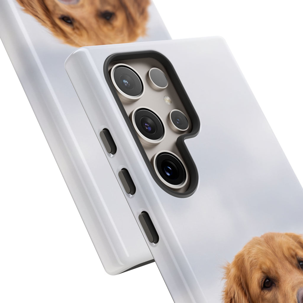 Golden Retriever Portrait Phone Case | Happy Dog Photo on Soft Sky Background | Samsung & iPhone