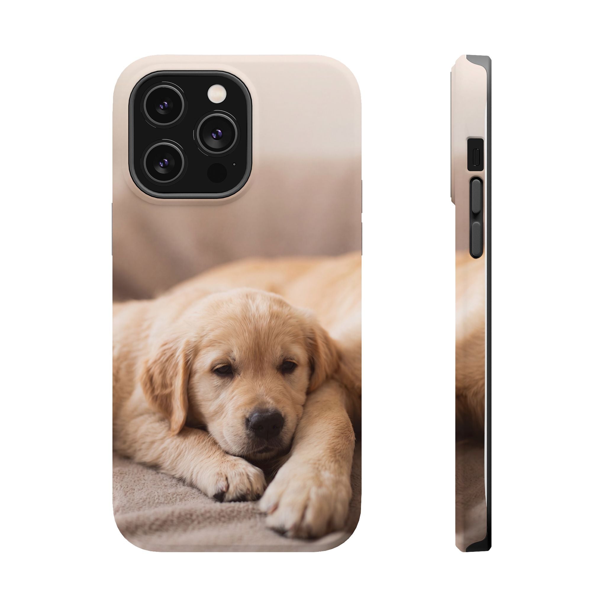 Golden Retriever Puppy Phone Case — Impact-Resistant Wireless Charging Cover