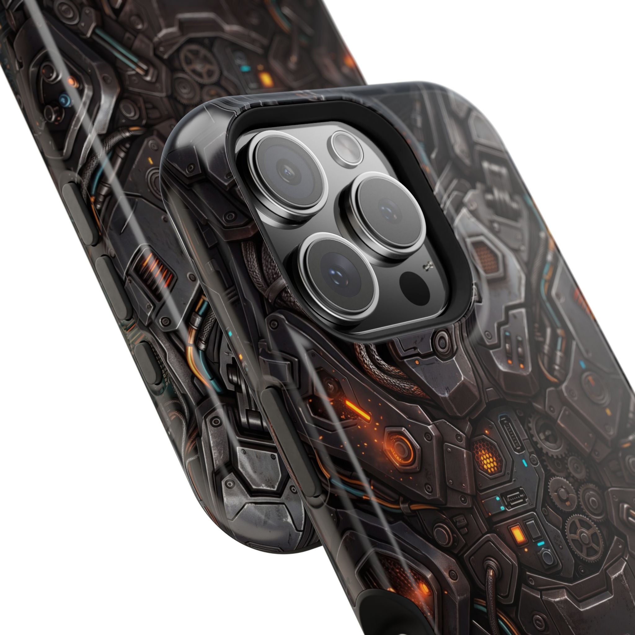 Mech Armor Phone Case — Industrial Circuit Wireless Charging Cover