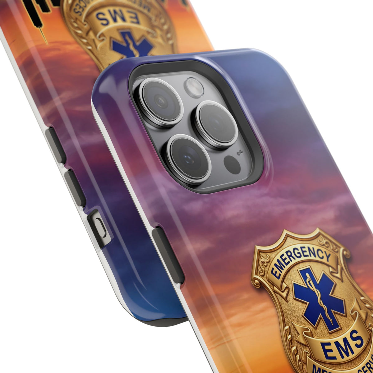 EMS Badge Sunset Skyline Phone Case — Magnetic Wireless Charging Cover