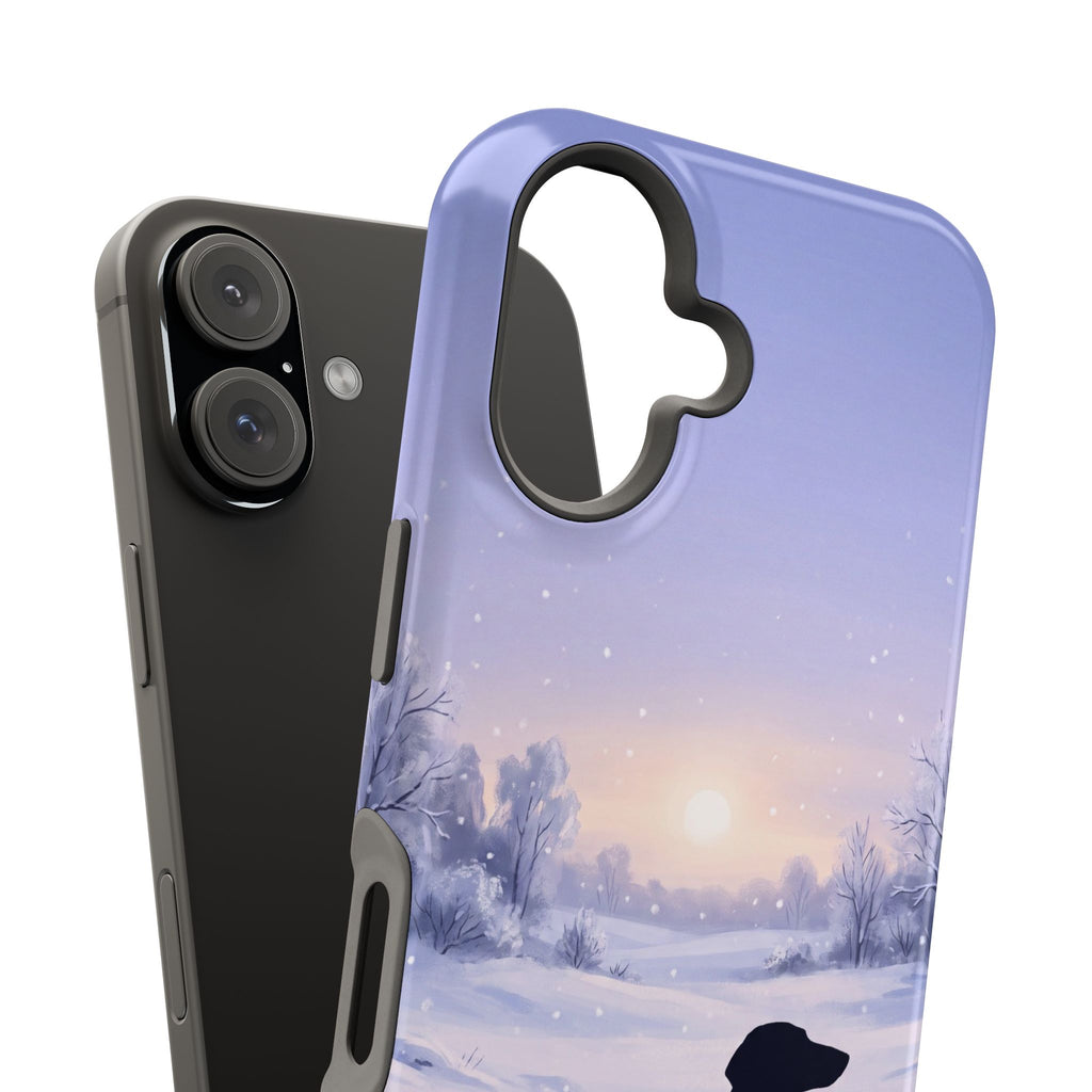 Personalized Dachshund Winter Snow Phone Case — Wireless Charging Cover
