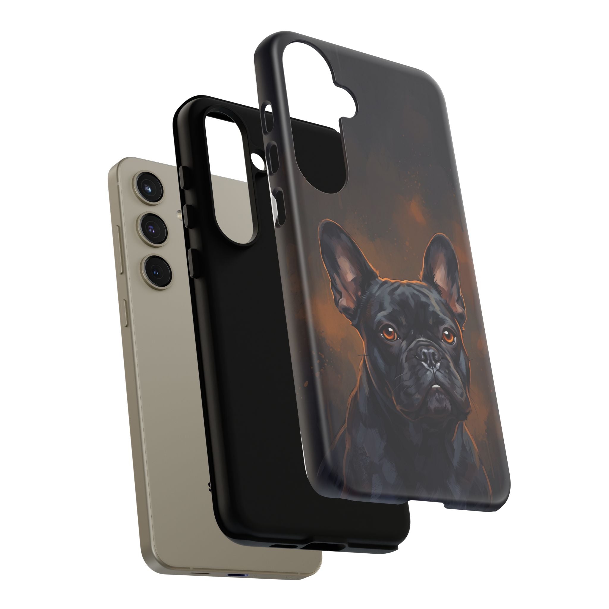 Moody French Bulldog Portrait Phone Case | Dramatic Studio Photography Style | iPhone & Samsung