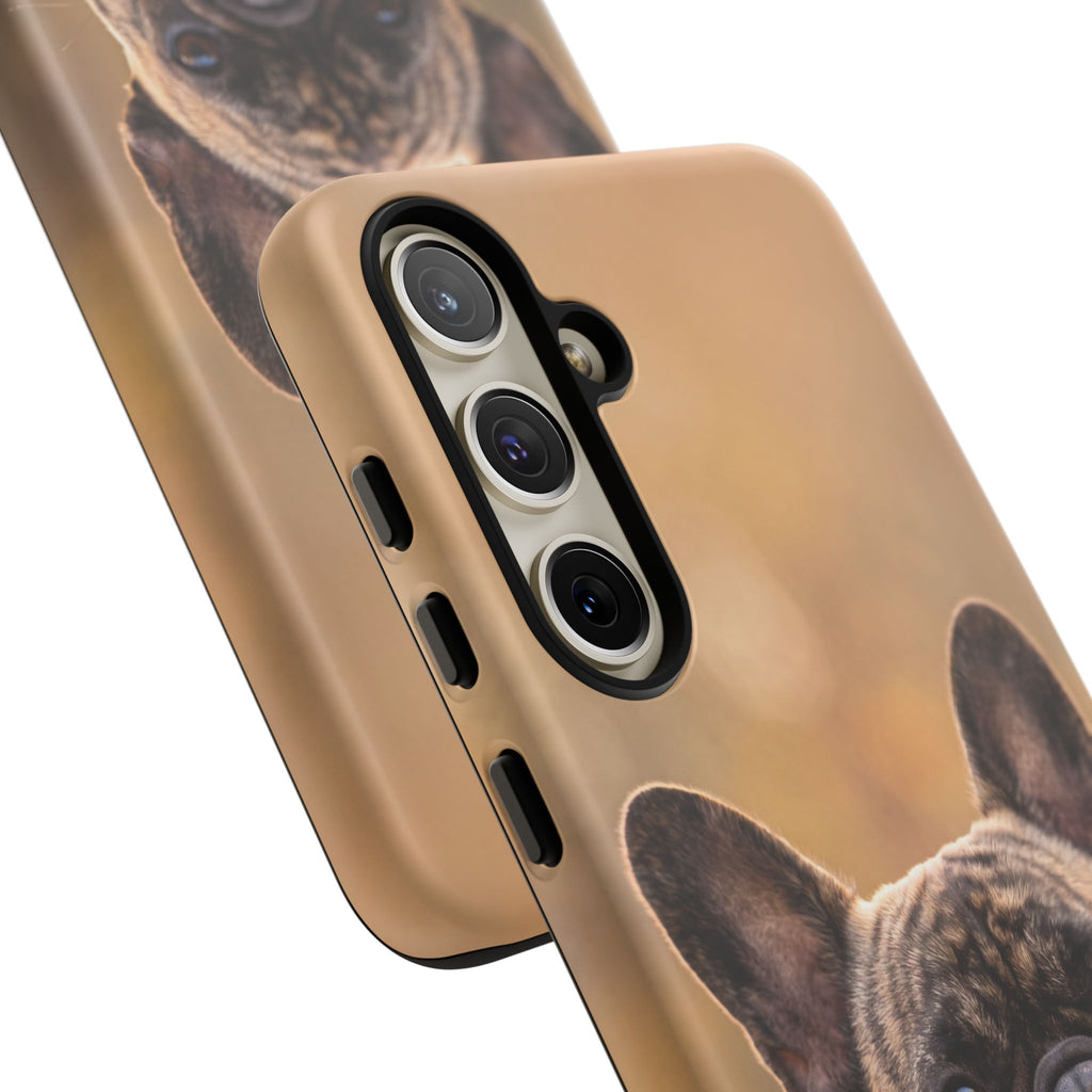 French Bulldog Portrait Phone Case | Realistic Brindle Frenchie Photo Case | iPhone & Samsung