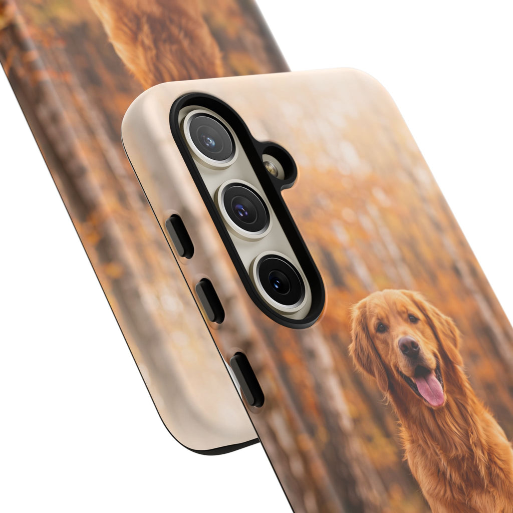 Golden Retriever Autumn Forest Phone Case | Happy Dog in Fall Foliage | Samsung & iPhone