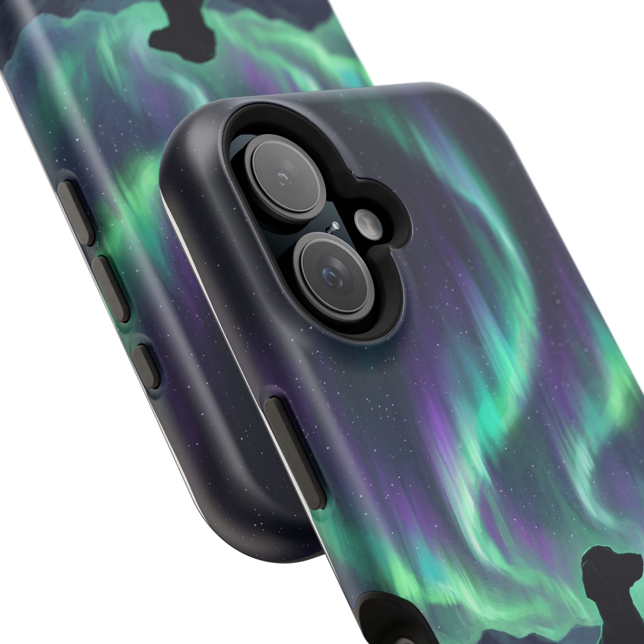 Personalized Dachshund Northern Lights Phone Case — Wireless Charging Cover