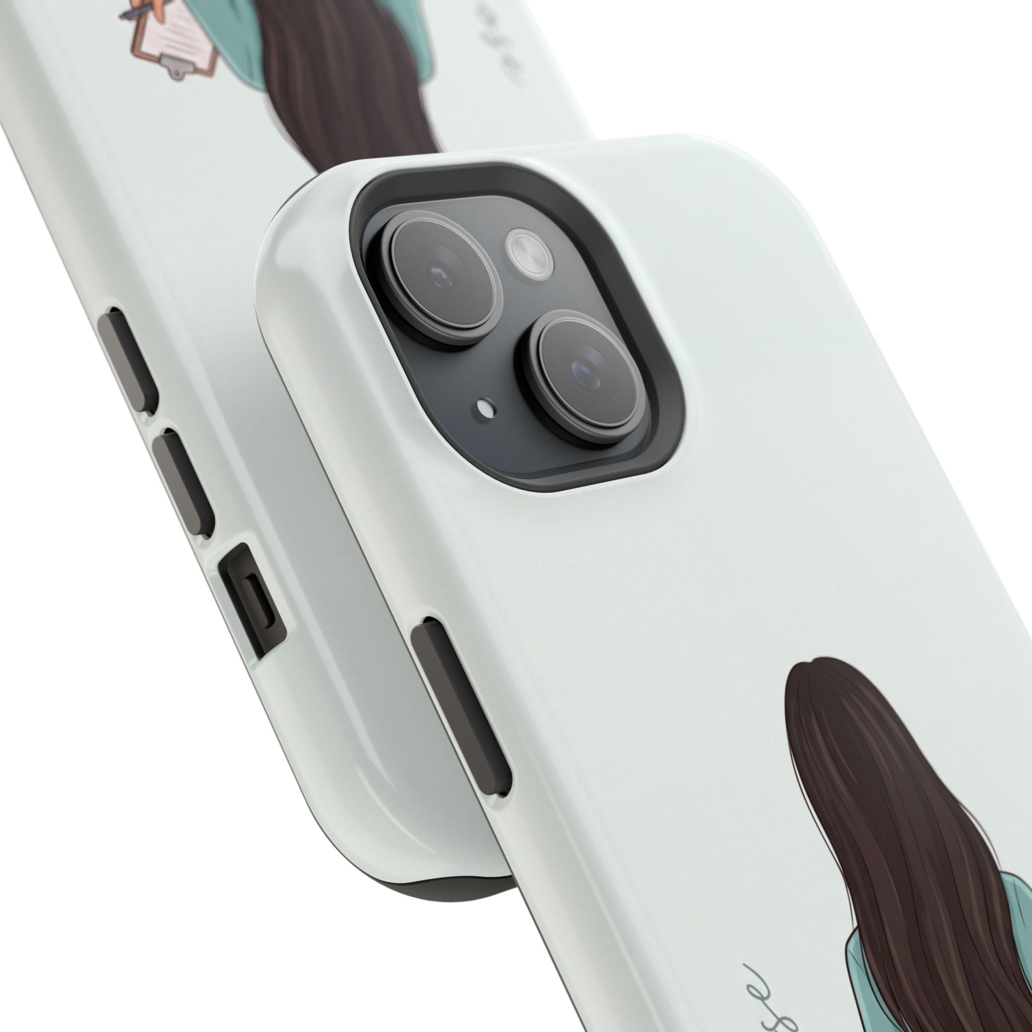 Nurse Illustration Phone Case — Impact-Resistant Wireless Charging Cover