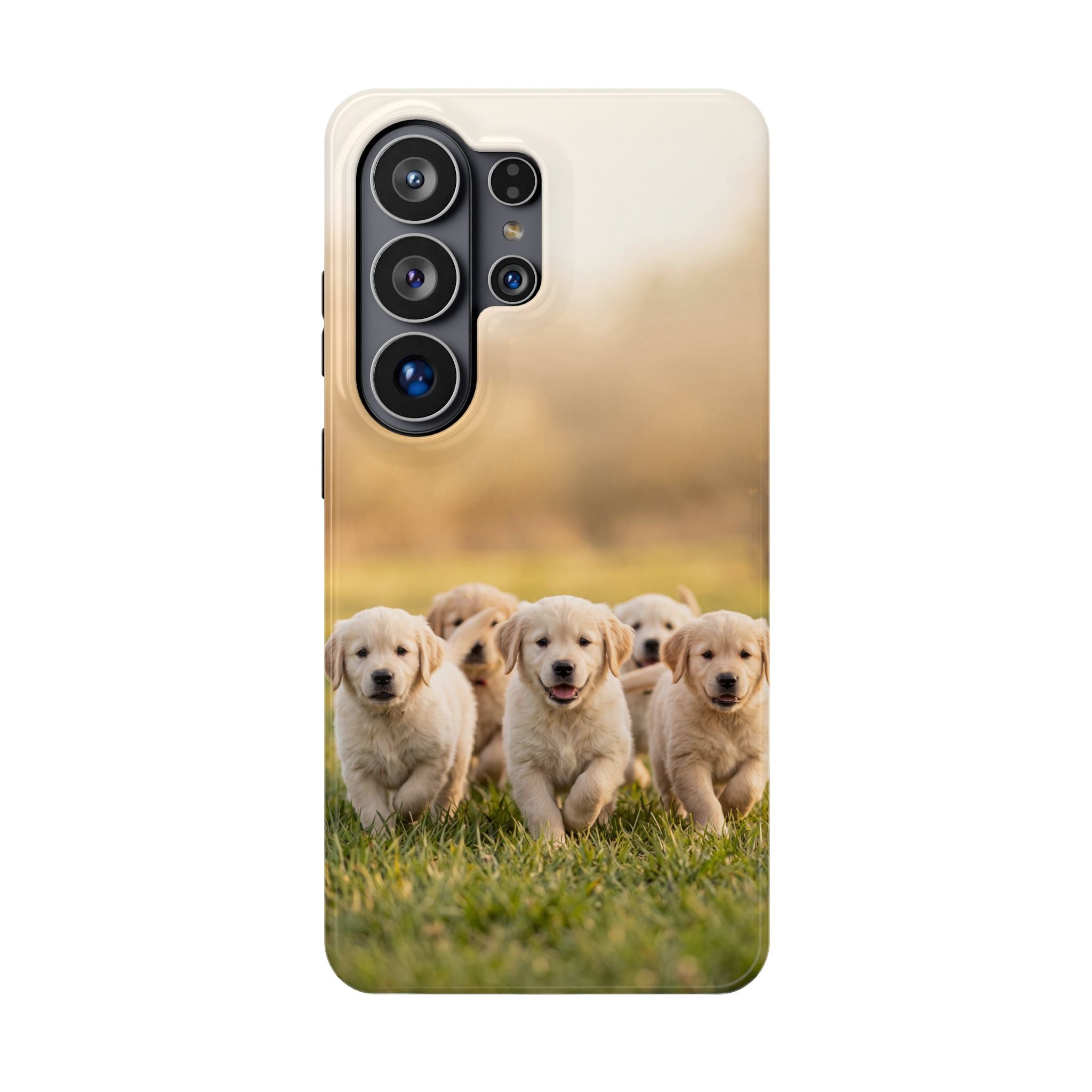 Golden Retriever Puppies Phone Case — Impact-Resistant Wireless Charging Cover