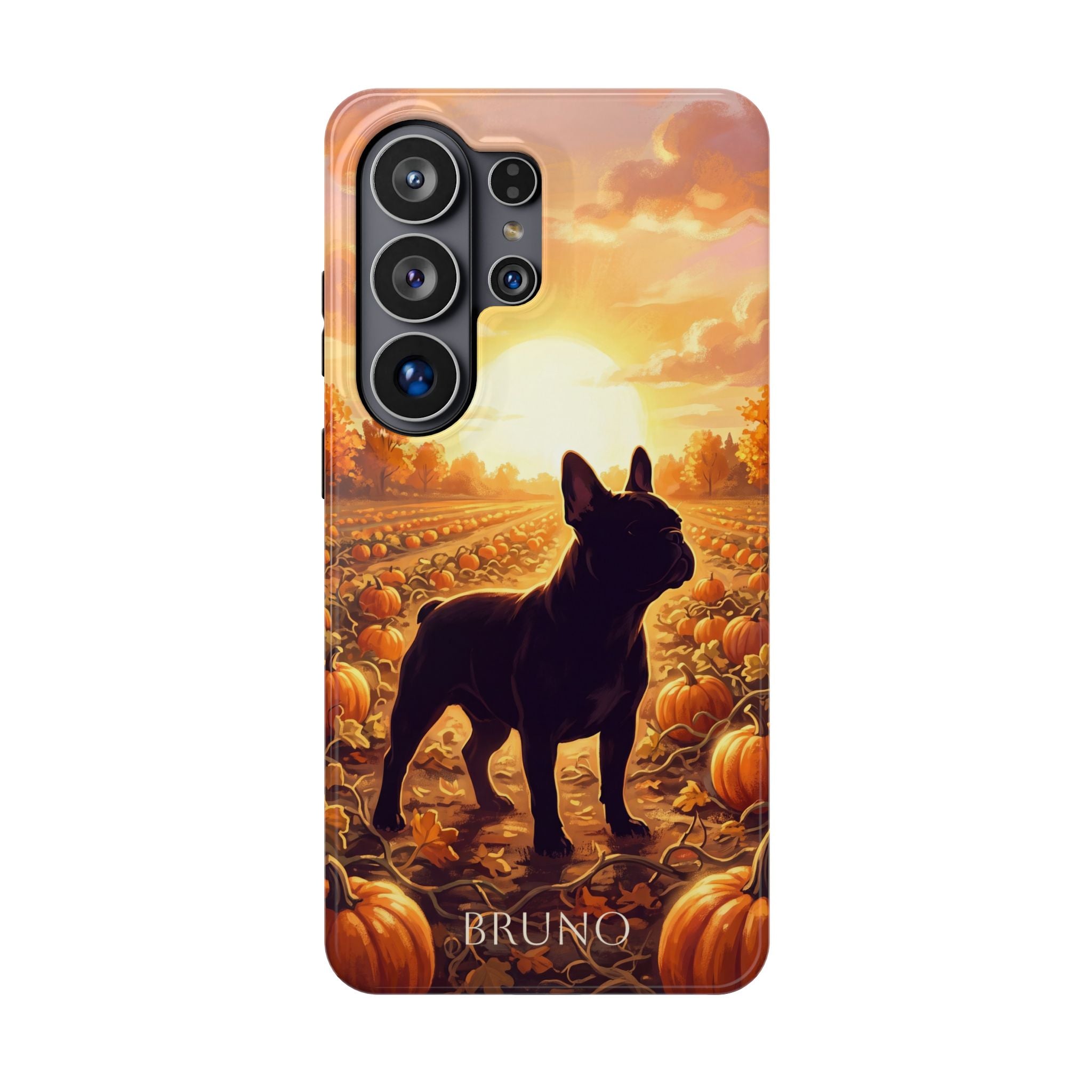 Personalized French Bulldog Pumpkin Patch Phone Case — Wireless Charging Cover