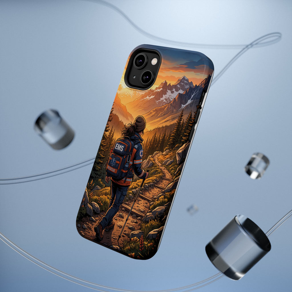 Paramedic/EMT Mountain Phone Case — Magnetic Wireless Charging Cover
