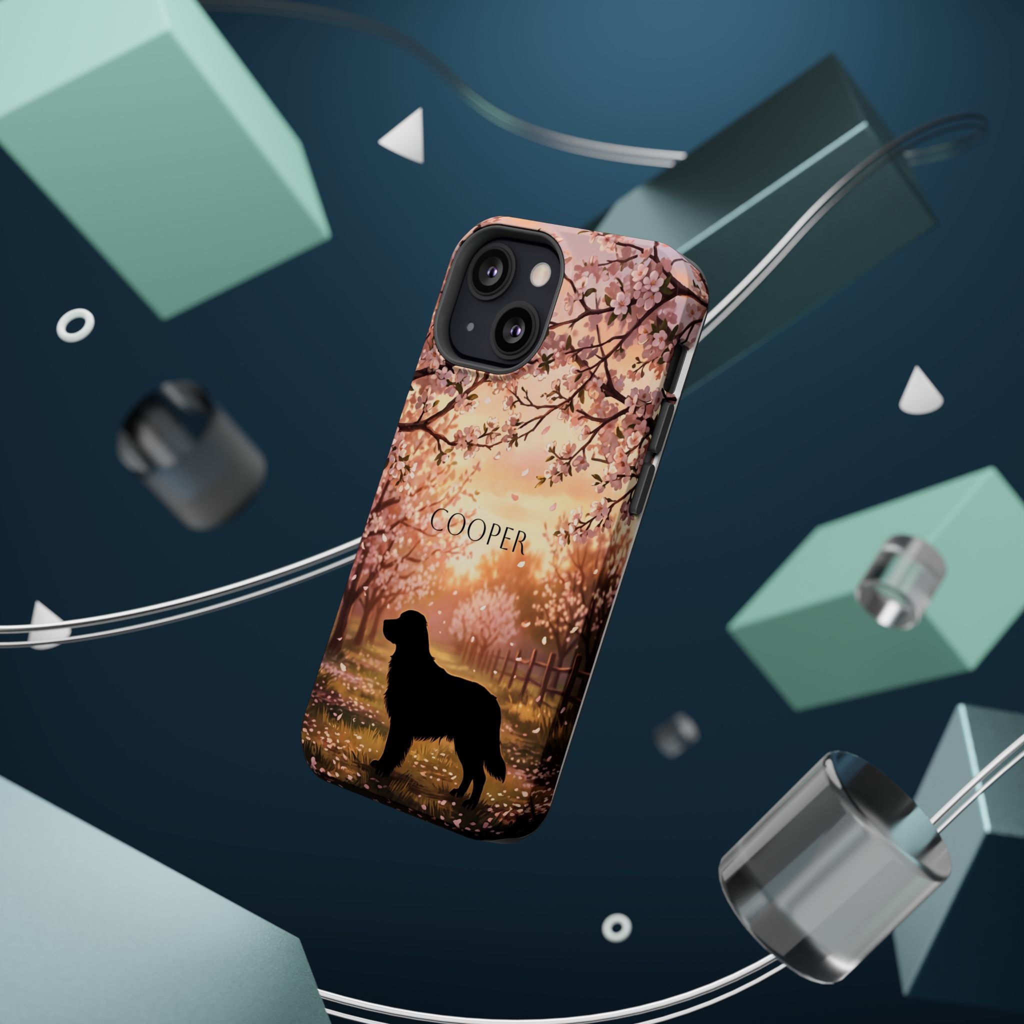 Personalized Golden Retriever Autumn Forest Phone Case — Wireless Charging Cover