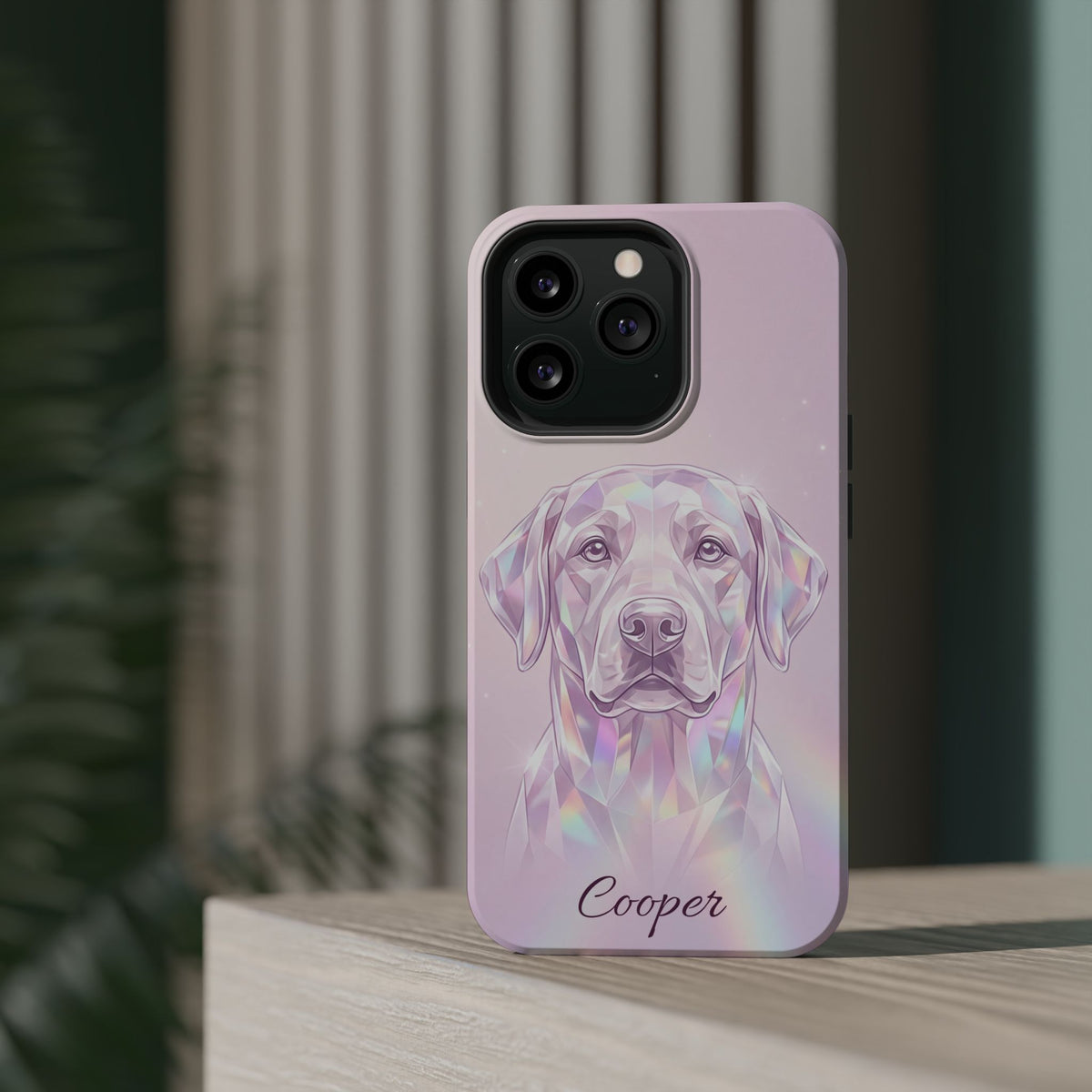 Personalized Crystal Prism Labrador Phone Case — Tough Magnetic Case with Wireless Charging