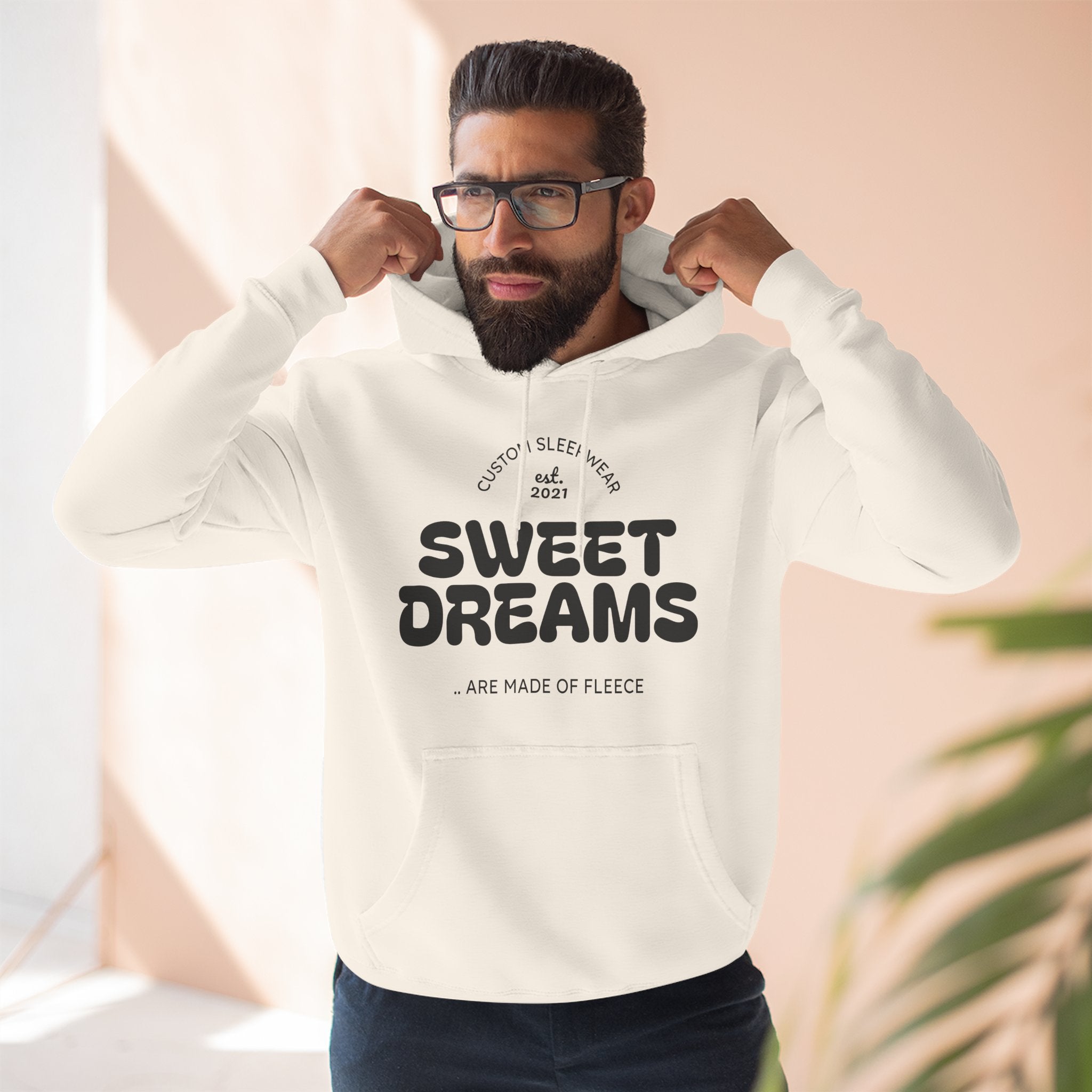 Sweet Dreams Hoodie — Cozy Fleece Pullover with Retro Script
