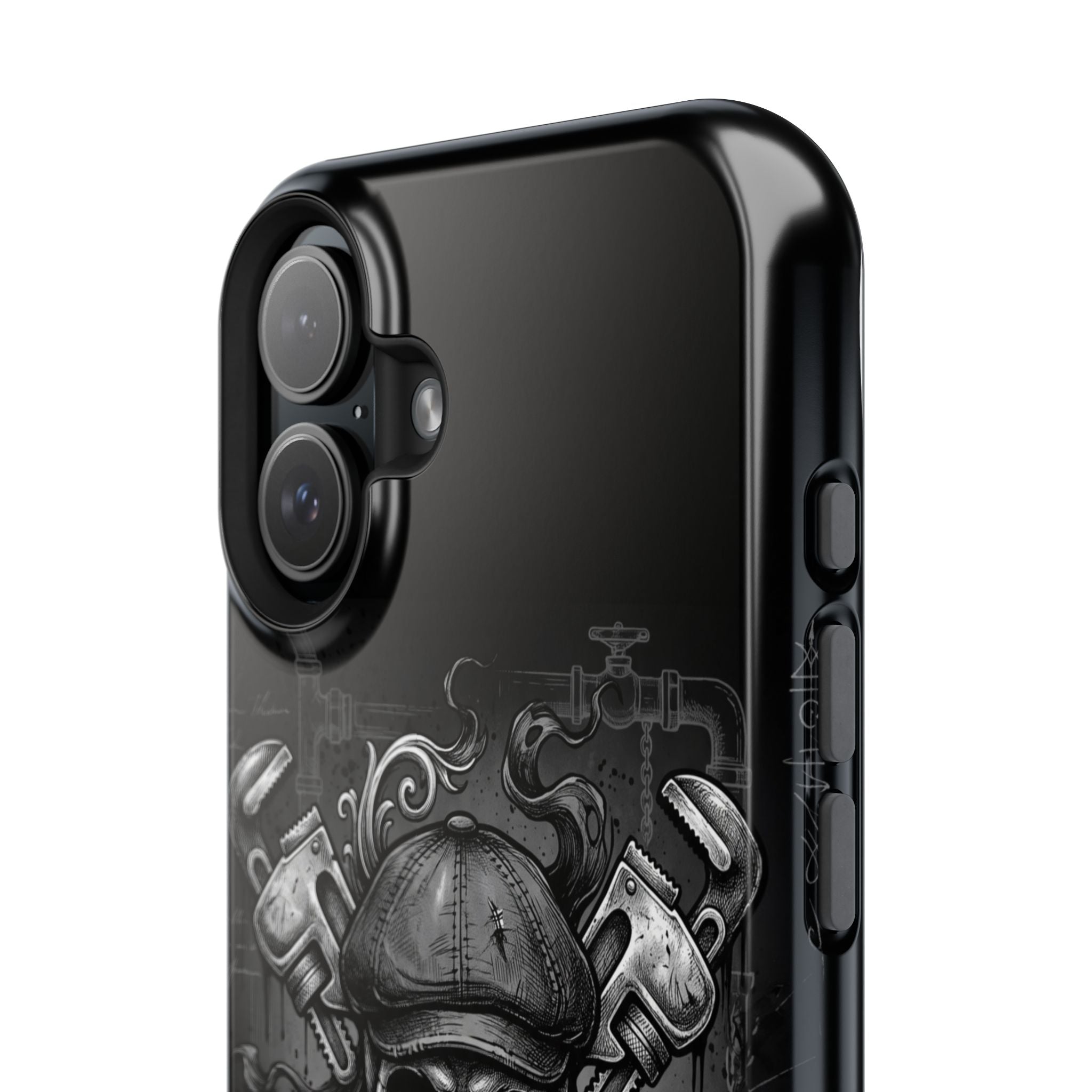 Skull & Wrenches Plumber Phone Case — Wireless Charging Cover