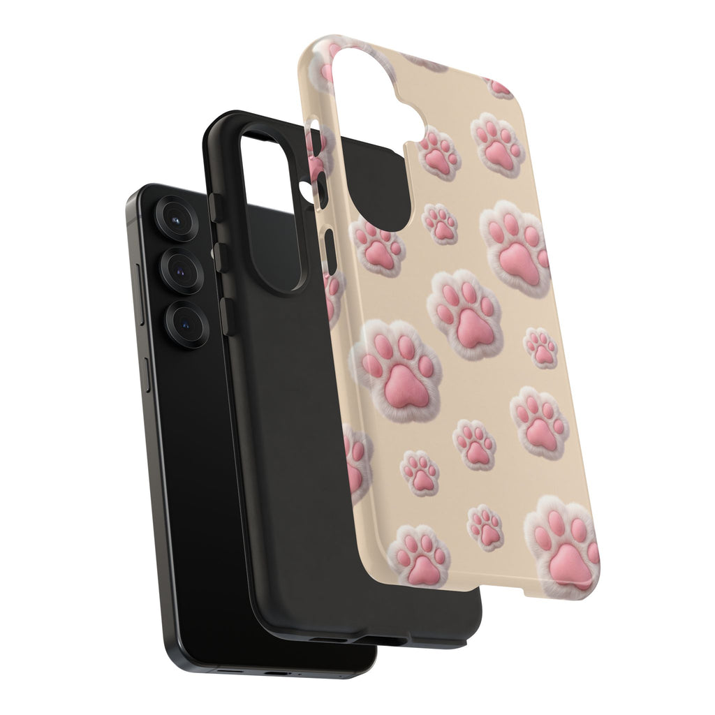 Golden Retriever Paw Print Phone Case | Cute Pink Paw Pattern for Dog Lovers | iPhone & Samsung