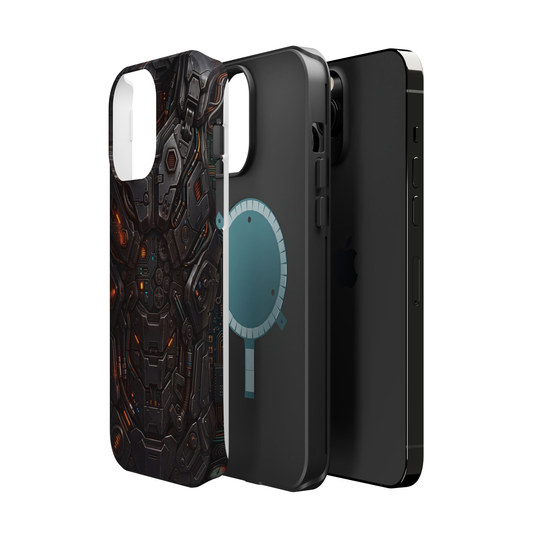Mech Armor Phone Case — Industrial Circuit Wireless Charging Cover