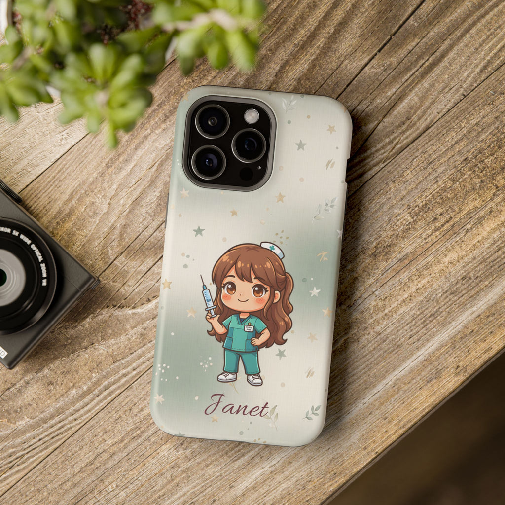 Personalized Nurse with Syringe Phone Case — Wireless Charging Cover