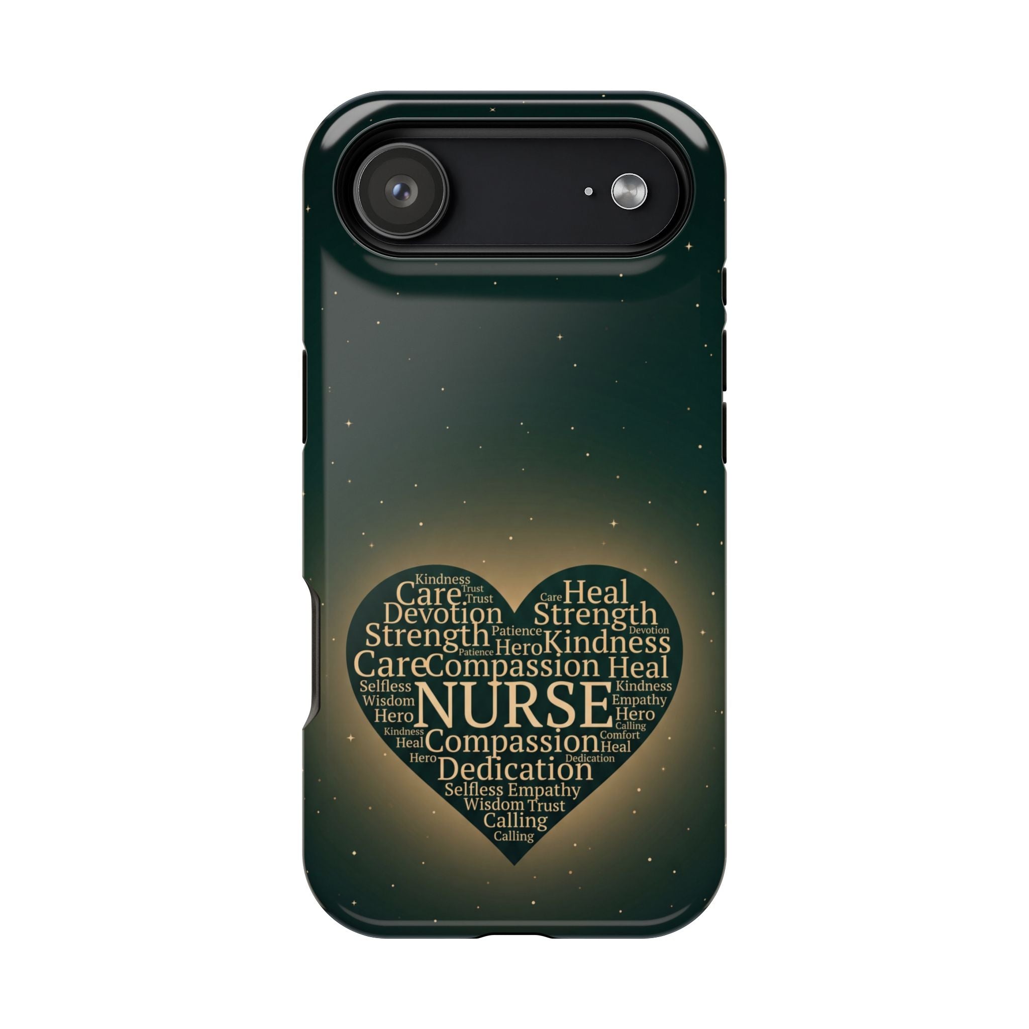 Nurse Heart Word and Art Phone Case — Impact-Resistant Wireless Charging Cover