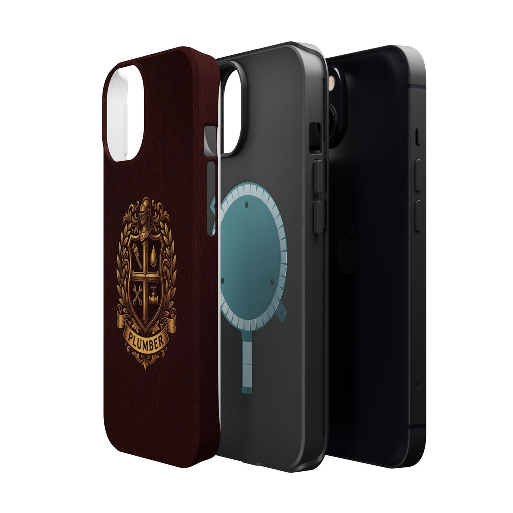 Plumber Crest Phone Case — Heraldic Shield Design Wireless Charging Cover