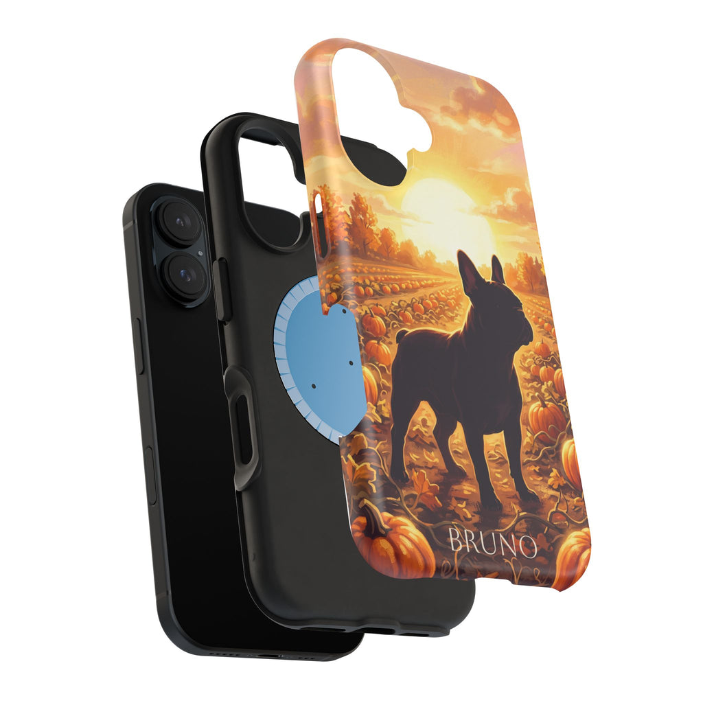 Personalized French Bulldog Pumpkin Patch Phone Case — Wireless Charging Cover