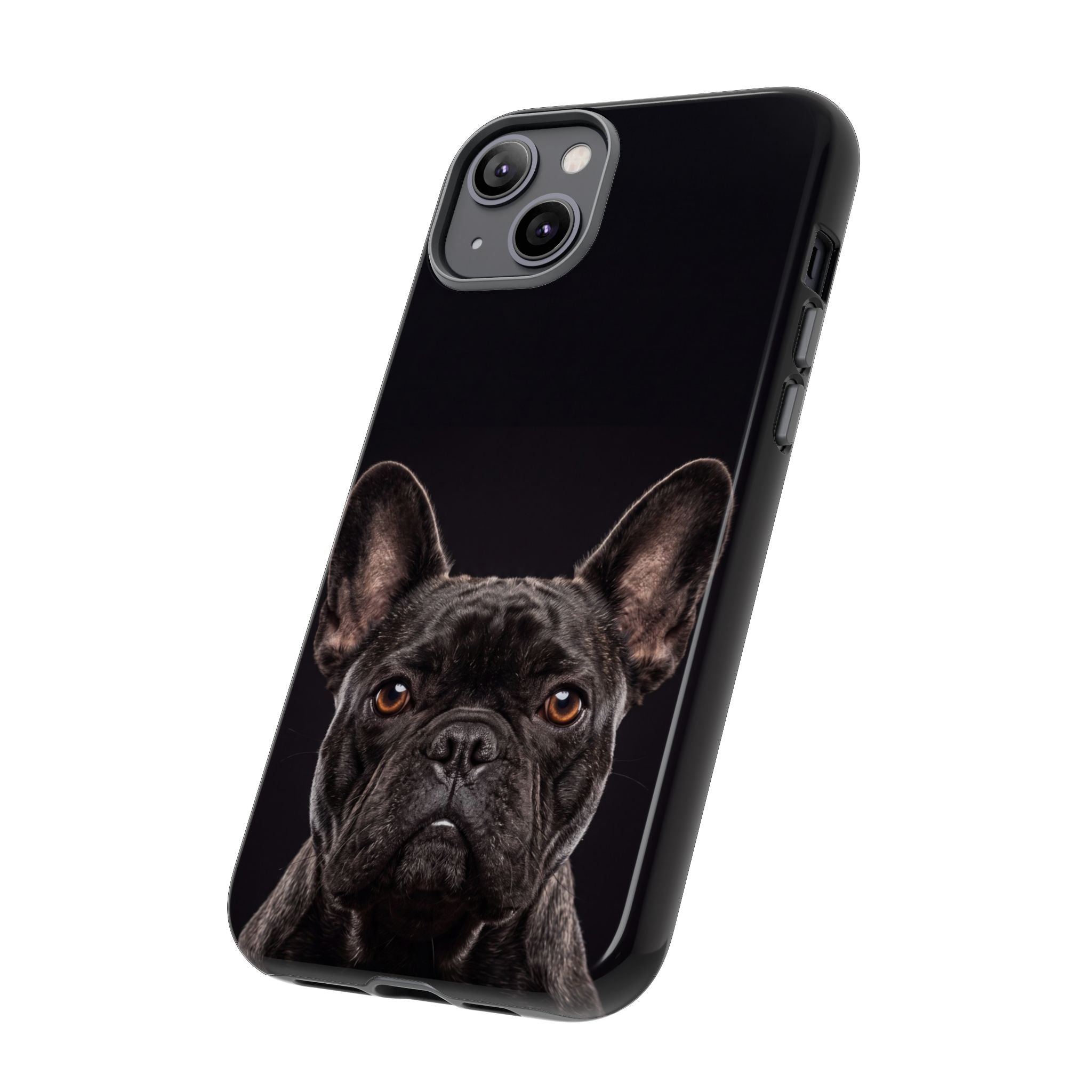 Front-Facing French Bulldog Phone Case | Dramatic Black Studio Portrait | Samsung & iPhone