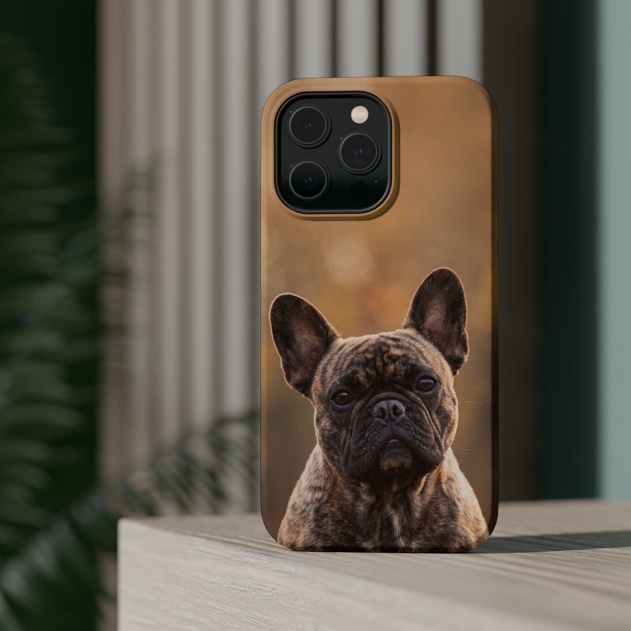 Brindle French Bulldog Phone Case — Impact-Resistant Wireless Charging Cover