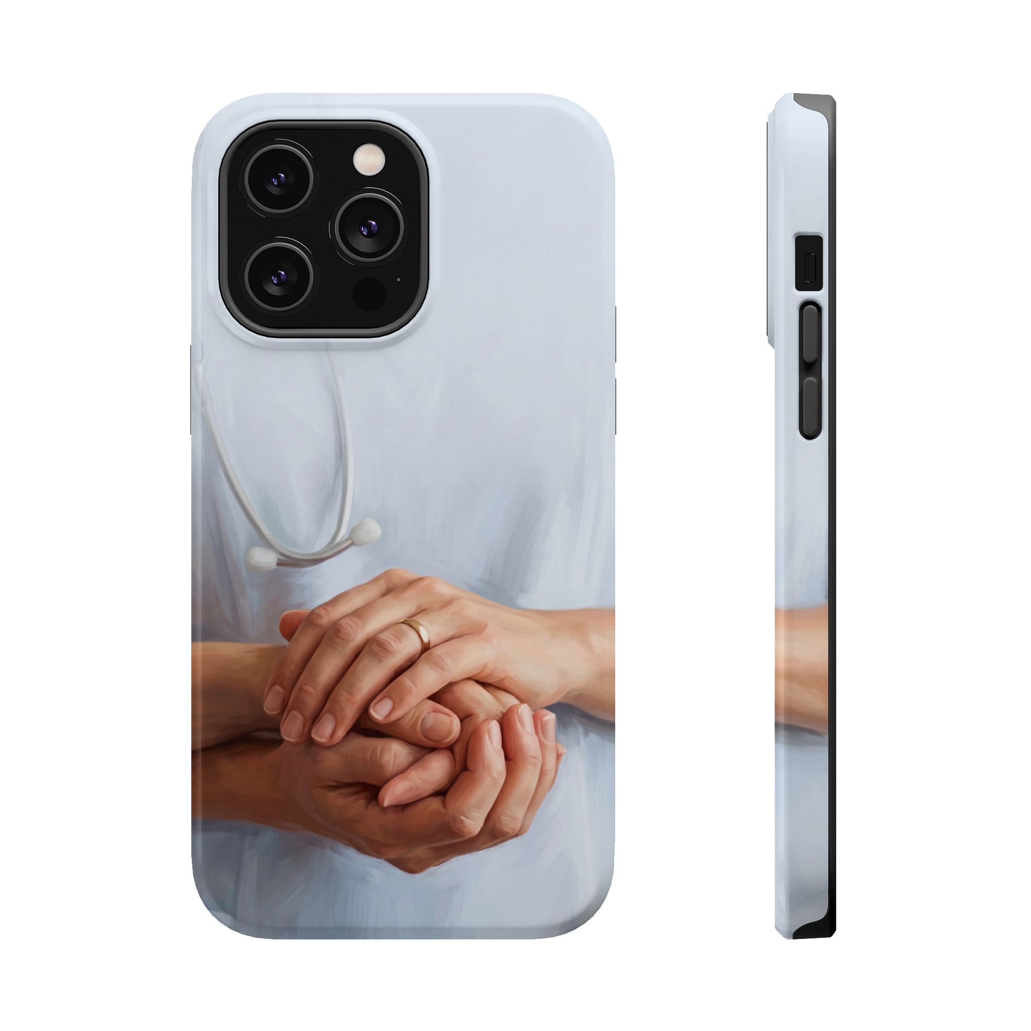Impact-Resistant Phone Case — Caring Hands Wireless Charging Cover